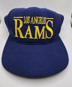 Vtg 90s Sports Specialties Embroidered Los Angeles Rams Wool Snapback Hat Cap - Picture 1 of 14