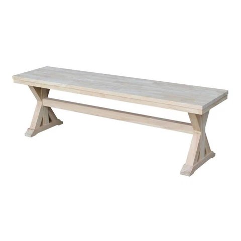 International Concepts Entryway Bench 18"H x 60"W x 14.6"D Solid Wood Unfinished Cover