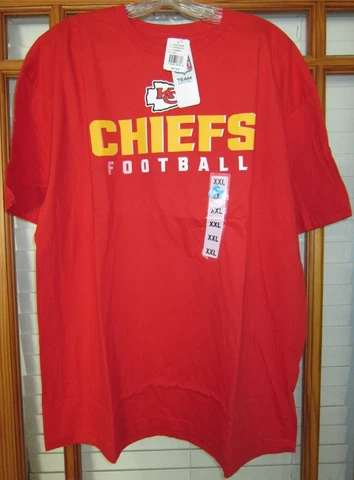 NFL KC Chiefs Football T-shirt Men's 2XL Red NEW Cover