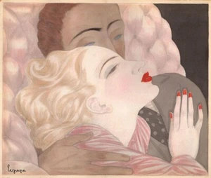 Love : Georges LePape : 1914 : Art Print Suitable for Framing - Picture 1 of 2