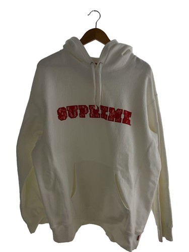 Felpa con cappuccio Supreme XL cotone bianco usata