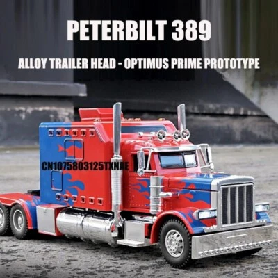 Camión remolque Peterbilt 389 Optimus Prime prototipo aleación 1:24 con luz de sonido Foto 1 de 4