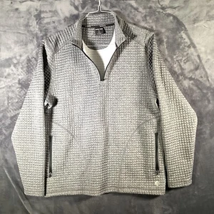 Solaris 3/4 Zip Womens Long Sleeve Jacket Adult Size L Gray Quilted Poly Blend - Picture 1 of 15