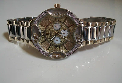 Reloj Hombre Oro y Plata Acabado Piedras Flotantes Moda Hip Hop Foto 1 de 4