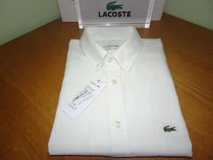 LACOSTE MENS CLASSIC FIT LINEN SHORT SLEEVED SHIRT FR44 2XLARGE RRP:-£150 - Picture 1 of 4
