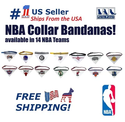 Pets First NBA Dog Collar Bandana Heavy Duty Durable & Adjustable Dog Bandana - Image 1 of 3