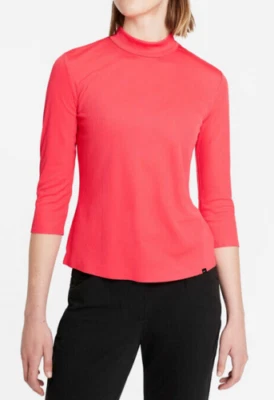 Nike Golf Para Mujer Dri-FIT UV Victory Manga 3/4 Cuello Simulado Top Rojo Talla 2XL $80 Foto 1 de 4