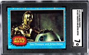 1977 STAR WARS TOPPS #2 SEE-THREEPIO AND ARTOO-DETOO SGC 7 5388835 - Picture 1 of 2