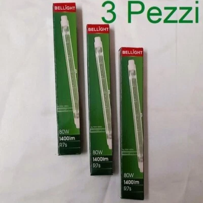 3 lampade alogene attacco R7S da 118mm 80W = 100W DIMERABILE - Immagine 1 di 4