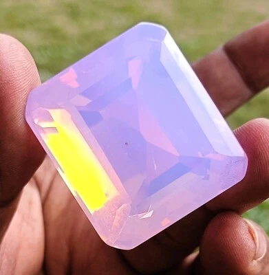 SENSATIONAL 249 CT EGL CERTIFIED UNTREATED PINK OPAL EMERALD CUT LOOSE GEMSTONE - Image 1 of 4