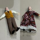 Vintage Sears Dollhouse People Brown's Family Grandfather Grandmother Fashioned