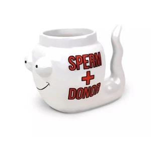 New Sperm Donor Mug Cup Toys Gag Christmas White Elephant Gift Dad Ceramic - Picture 1 of 3