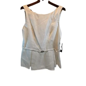 Alex Evening, ärmelloses Top mit Gürtel aus Viskose Canvas #4979 WEISS XL  - Bild 1 von 11