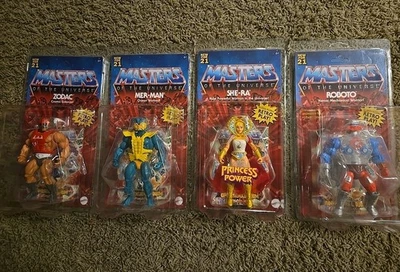 Masters of the Universe Origins Wave 3 conjunto de 4 com estojos M.O.C Merman, She-ra - Imagem 1 de 4