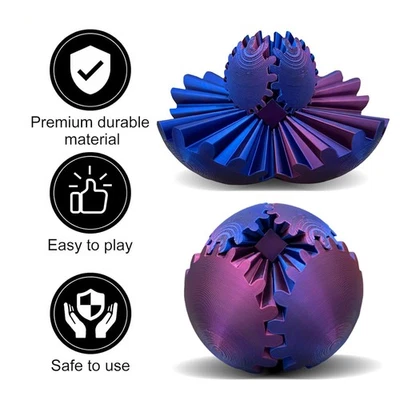 BRANDED Juguete calmante XL Gear Ball multicolor - sensorial impreso en 3D | TDAH y estrés