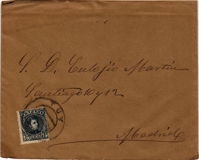 Spain 1901 cover from Tuy (Pontevedra) to Madrid Egg traders (3477) - image 1 of 2