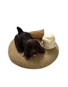 Byers' Choice Braun Welpe Hund Eistüte Sand Strand 615P - Bild 1 von 6
