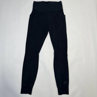 Nike Leggings Womens Small Black High Rise Cuffed Ankle Side Pocket Athletic - Image 1 of 4