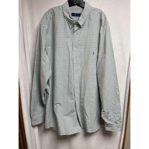 Ralph Lauren long sleeve shirt collared white green black check size XXXL Men’s - Picture 1 of 9