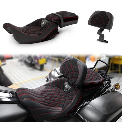 Full Set Seat w/ Backrest Back Support For Harley Street Glide ST FLHXST 2022 23 - Imagem 1 de 4