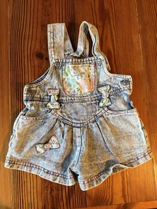 Mono corto de mezclilla vintage con helado para niñas pequeñas talla 2 lazos lavado ácido - Imagen 1 de 7