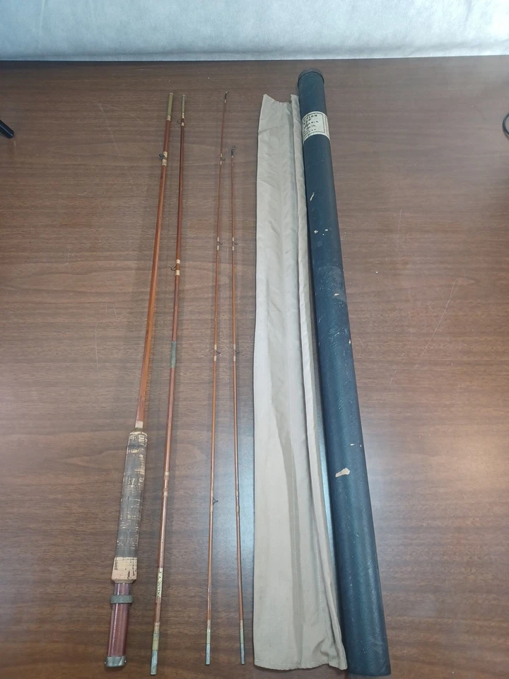 Wright & McGill / Old Faithful Rod Co. "True Action 8' 6" caña de bambú 4 PIEZAS  Foto 1 de 4