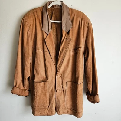 Vera Pelle Men's Suede Coat, Distressed, Italian, Sz XL - Image 1 of 4