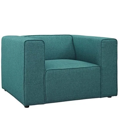 Modway Mingle Upholstered Fabric Accent Chair in Teal - Image 1 of 3