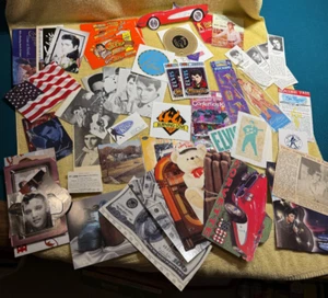 Huge Lot of 60+ ELVIS Memorabilia - Postcards, Stickers, Bookmarks, B&W Pictures - Picture 1 of 10