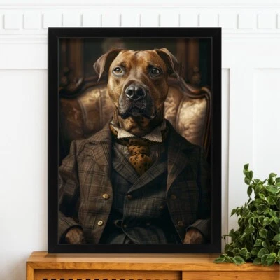 Elegant Dog in Suit Art Print - Sophisticated Dog Home Decor Dapper Dog Gift - Image 1 of 2