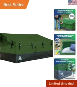 Weatherproof 143 Gallon Deck Box - Easy Assembly Outdoor Storage Box XL Green - Picture 1 of 11