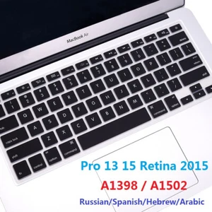 TPU Keyboard Film for Macbook Pro 13 15 Retina 2015 A1502 A1398 EU US Russian Sp - Afbeelding 1 van 16