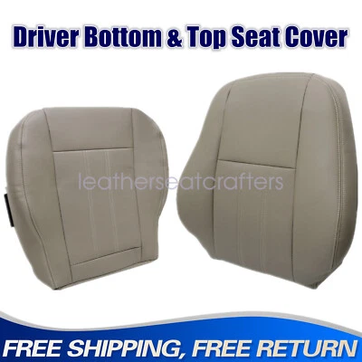 Cubierta de asiento de cuero para conductor inferior-top perf bronceado para Chrysler Town & Country 08-16 Foto 1 de 4