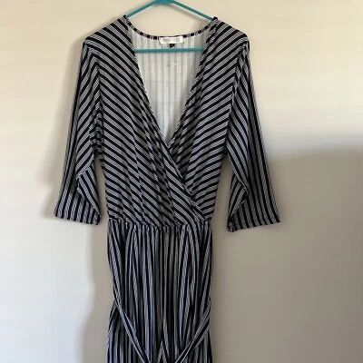 Planet Gold Striped Blue Jumpsuit Size 3X** - Image 1 of 4