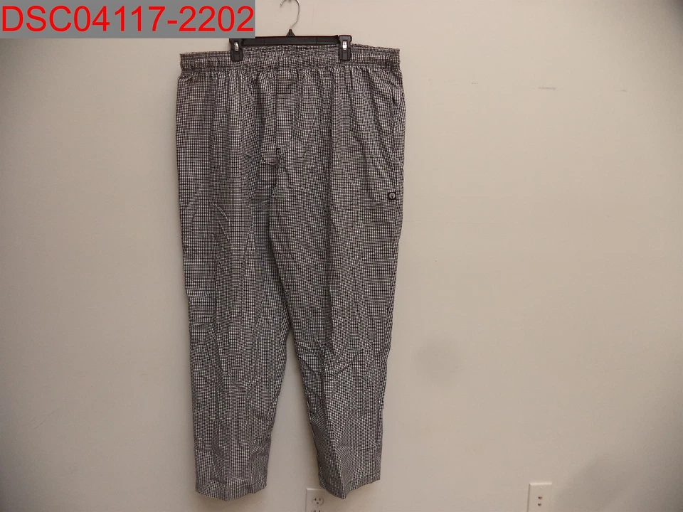 NWOT - Chef Works Men's Black & White Small Check Basic Chef Pant, Size 4XL - Image 1 of 4