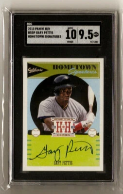 Gary Pettis 2013 Panini Hometown Heroes Signatures AUTO SGC 10 / 9.5 Card Angels - Image 1 of 2