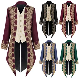 Giacca Jacquard Uomo Vintage Cappotto Gotico Medievale Uniforme Cosplay Costume Smoking - Foto 1 di 28