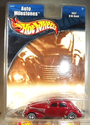 2001 Hot Wheels Auto Milestones 1937 810 ШНУР красный с Real Riders хромированные DD-спицы - Изображение 1 из 4