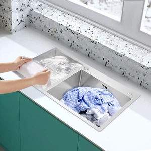 Stainless Steel Laundry Sink With Household Washboard Laundry Sink 80*48cm - Picture 1 of 24