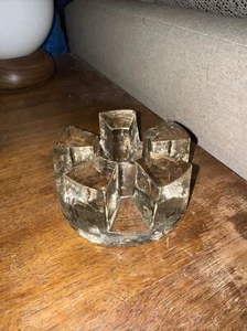 Dancing Ice Cubes Scandinavian Kosta Boda Art Glass Pillar Candle Holder - Picture 1 of 6