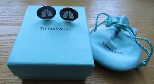 RARE TIFFANY & CO STERLING SILVER NBC PEACOCK SYMBOL MEN'S CUFFLINKS - Picture 1 of 4