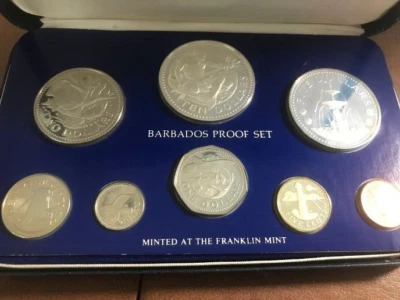 elf Barbados 8 pc 1980 FM  Proof Set  only 2,111 issued  Scarce  COA - Image 1 of 4