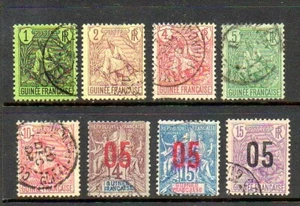 French Guinea Stamps - Scott #'s 18-22, 49-50, 57 - Used - Picture 1 of 1