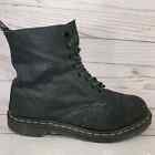 Dr. Martens Doc Pascal Combat Boots Womens Size 8 Black Pebbled Leather