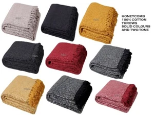 HONEYCOMB THROWS BLANKET THROW BED LIVINGROOM SOFA SOFT LUXURY COUCH DECOR NEW - Picture 1 of 15