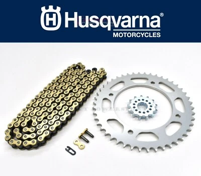 Kit de cadena y piñón TC 85 2014-2024 13/46 132L dorado negro Drive Husky #J296 A Foto 1 de 4