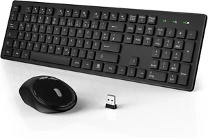 Tastatur und Maus Set Kabellos Computer PC 2,4GHz Ergonomisch Leise B230 - Bild 1 von 6
