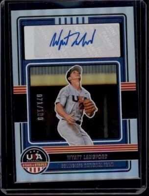 2023 USA Baseball Stars & Stripes Collegiate Team Sigs Holo #13 Wyatt Langford - Image 1 of 2