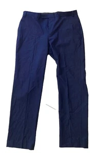 NAVY Straight Leg Dress Pants Men's 36 x 32 Navy Flat Front - Picture 1 of 3