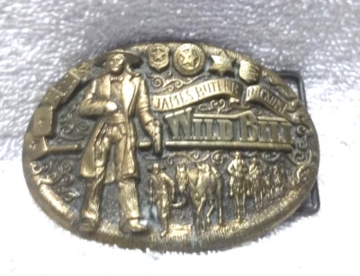 James Butler Hickok Wild Bill Wild West 1983 Solid Bronze Buckle Great Condition - Image 1 of 4